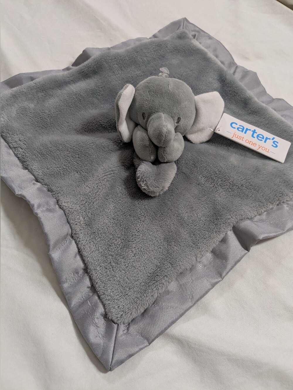 Carters Just One You Lovey Baby Gray Elephant Plush Security Blanket